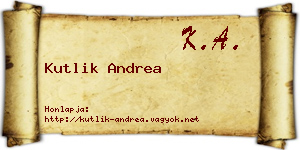 Kutlik Andrea névjegykártya
